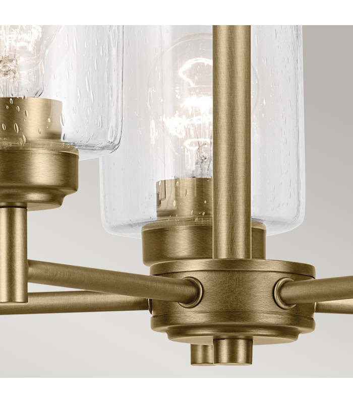 Kichler Winslow Multi Arm Pendant Ceiling Light Classic Natural Brass 5x E27-5