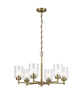 Kichler Winslow Multi Arm Pendant Ceiling Light Classic Natural Brass 6x E27-1