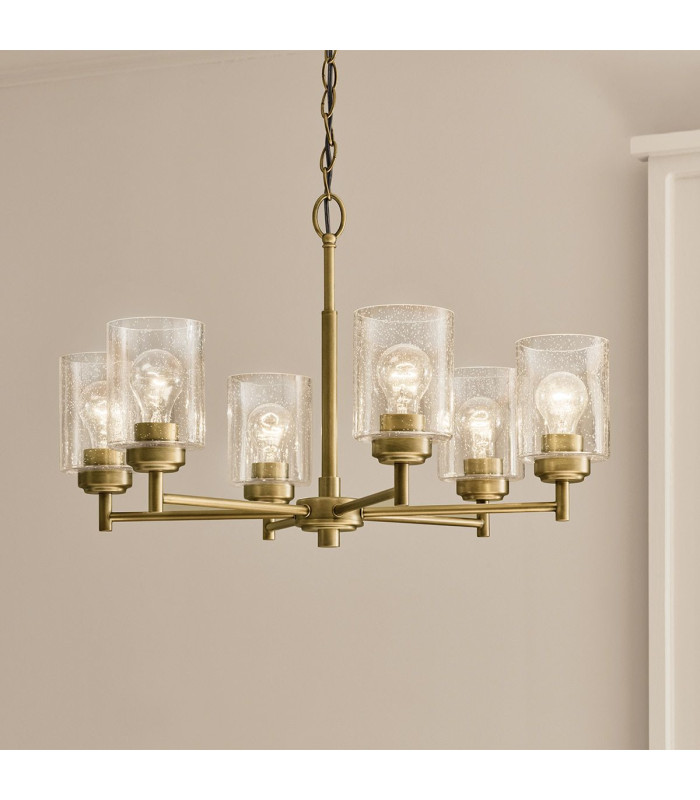 Kichler Winslow Multi Arm Pendant Ceiling Light Classic Natural Brass 6x E27-4