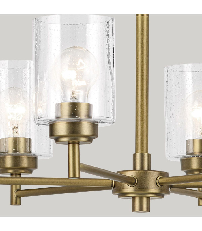 Kichler Winslow Multi Arm Pendant Ceiling Light Classic Natural Brass 6x E27-6