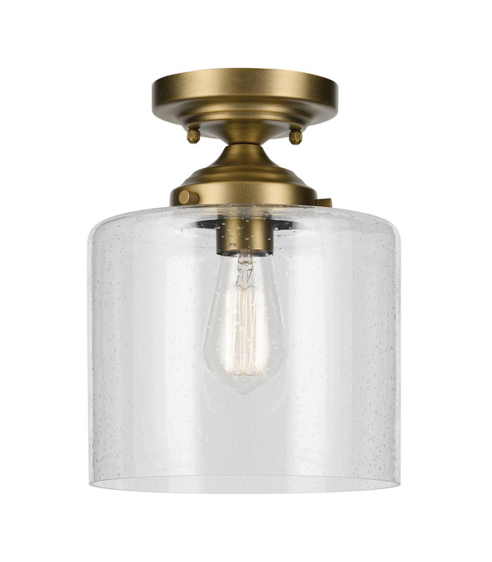 Kichler Winslow Bowl Semi Flush Ceiling Light Classic Natural Brass 1x E27-1