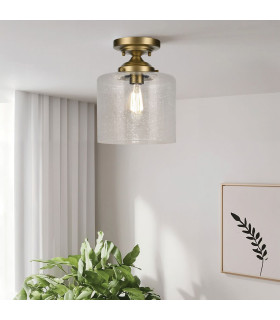 Kichler Winslow Bowl Semi Flush Ceiling Light Classic Natural Brass 1x E27-2