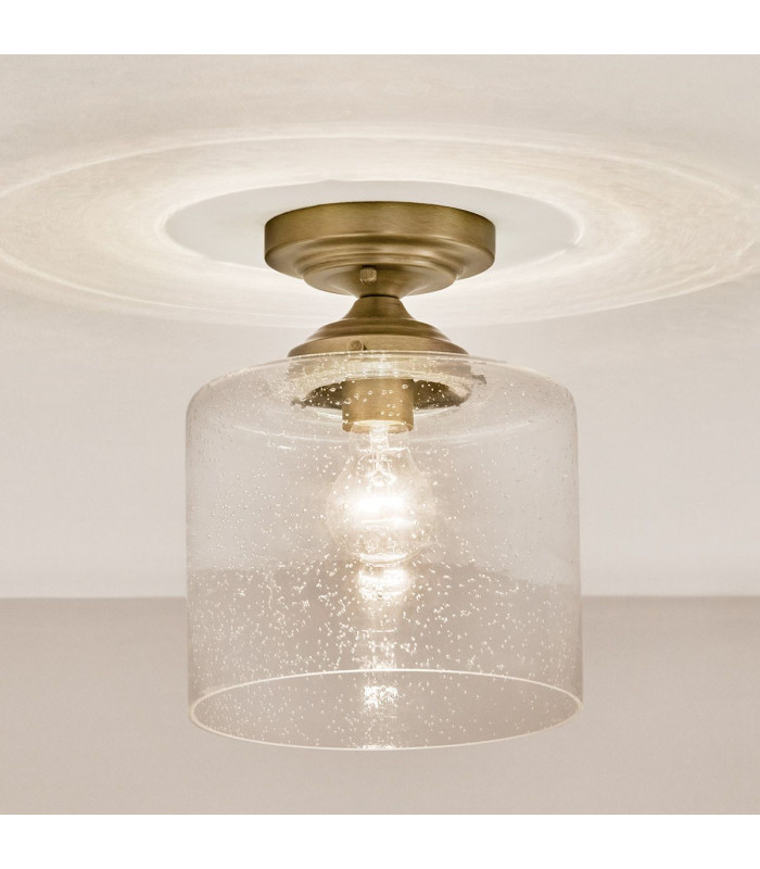 Kichler Winslow Bowl Semi Flush Ceiling Light Classic Natural Brass 1x E27-4