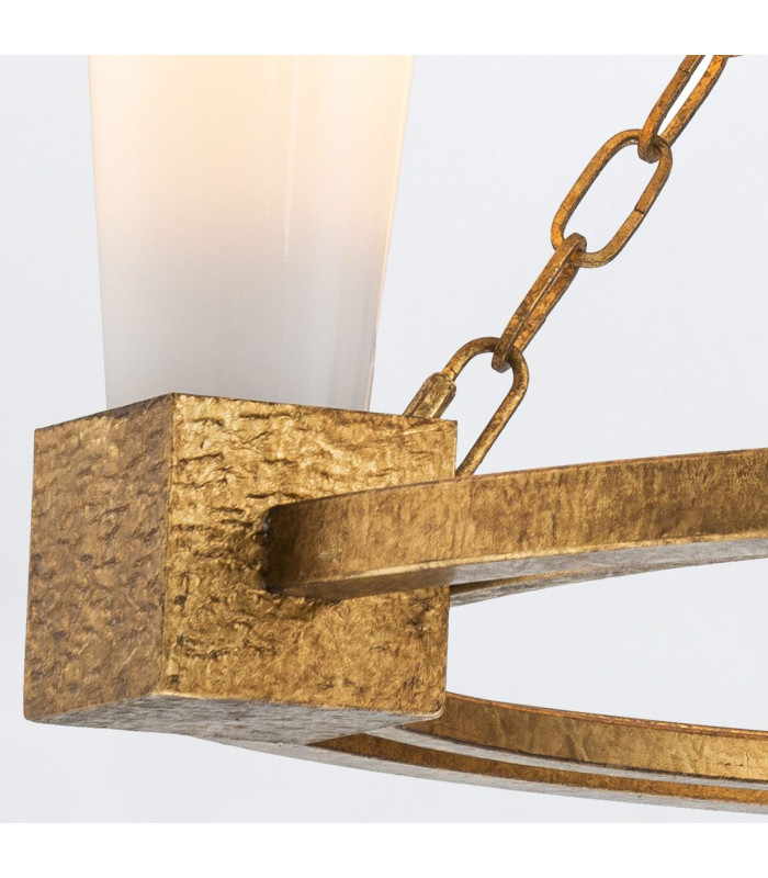 Kristy Cylindrical Pendant Ceiling Light Contemporary Distressed Gold 3x E27-2