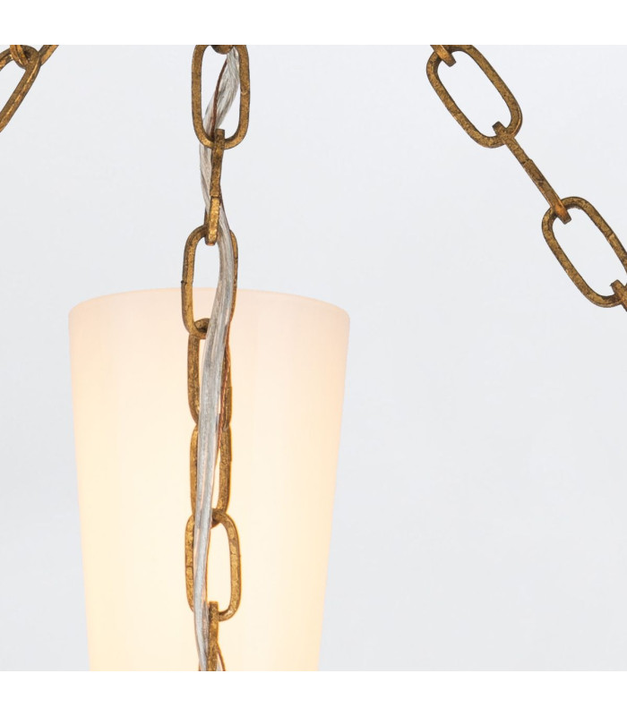 Kristy Cylindrical Pendant Ceiling Light Contemporary Distressed Gold 3x E27-5
