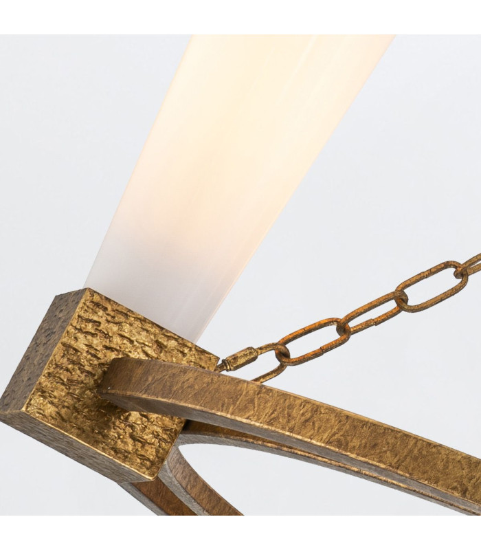 Kristy Cylindrical Pendant Ceiling Light Contemporary Distressed Gold 4x E27-2