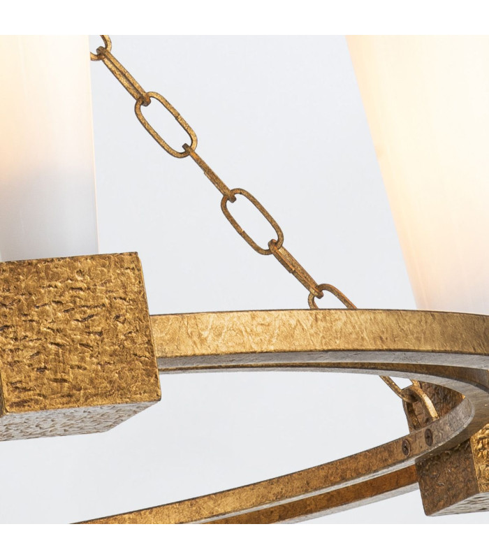 Kristy Cylindrical Pendant Ceiling Light Contemporary Distressed Gold 4x E27-6