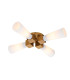 Kristy Multi Arm Semi Flush Ceiling Lamp Contemporary Distressed Gold 4x E27-1