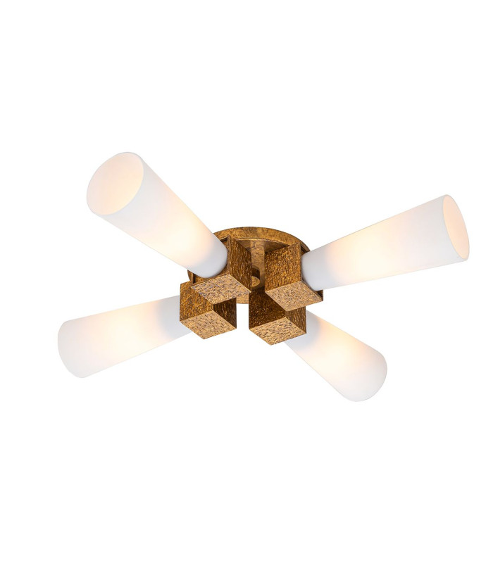Kristy Multi Arm Semi Flush Ceiling Lamp Contemporary Distressed Gold 4x E27-1