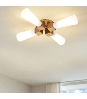 Kristy Multi Arm Semi Flush Ceiling Lamp Contemporary Distressed Gold 4x E27-2