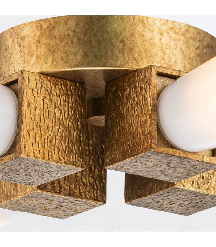 Kristy Multi Arm Semi Flush Ceiling Lamp Contemporary Distressed Gold 4x E27-5