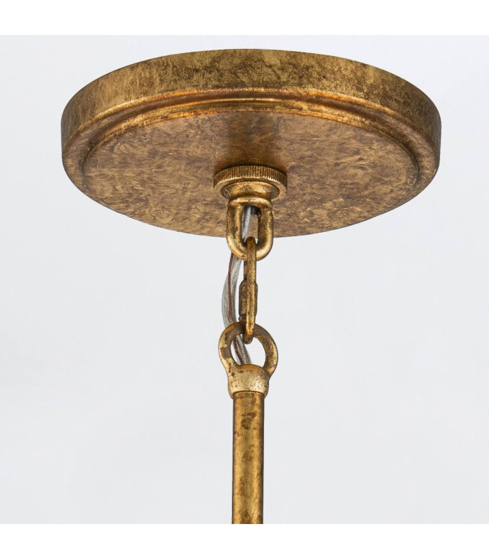 Kristy Cylindrical Pendant Ceiling Light Contemporary Distressed Gold 5x E27-5