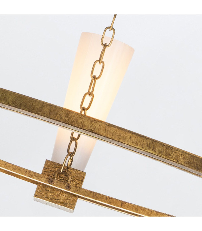 Kristy Cylindrical Pendant Ceiling Light Contemporary Distressed Gold 5x E27-6