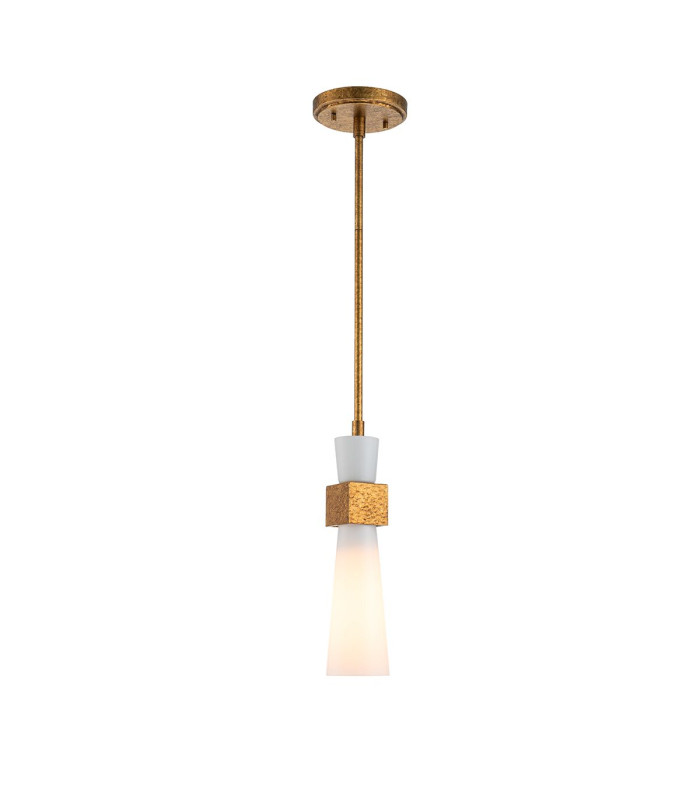 Kristy Slim Pendant Ceiling Light Contemporary Distressed Gold 1x E27-1