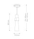 Kristy Slim Pendant Ceiling Light Contemporary Distressed Gold 1x E27-3