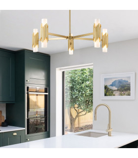 Marvele Multi Arm Pendant Ceiling Light Contemporary Aged Brass 10x E14-2