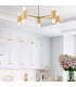 Marvele Multi Arm Pendant Ceiling Light Contemporary Aged Brass 10x E14-4