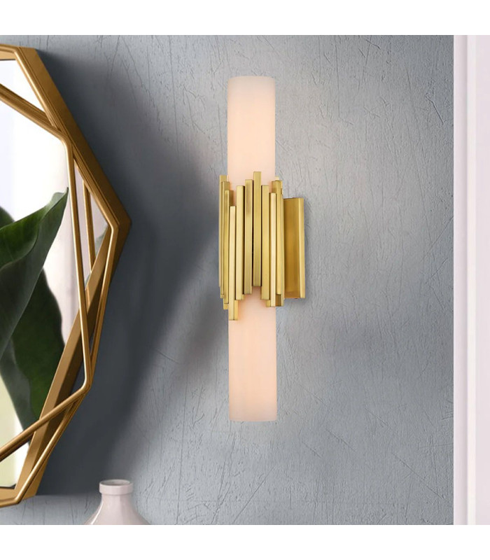 Marvele Up & Down Wall Lamp Contemporary Aged Brass 3000K IP44 2x G9-2