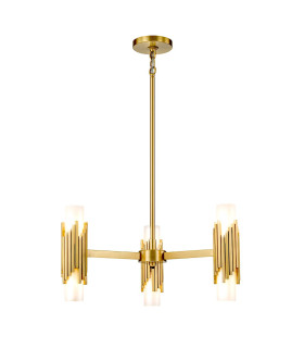 Marvele Multi Arm Pendant Ceiling Light Contemporary Aged Brass 6x E14-1