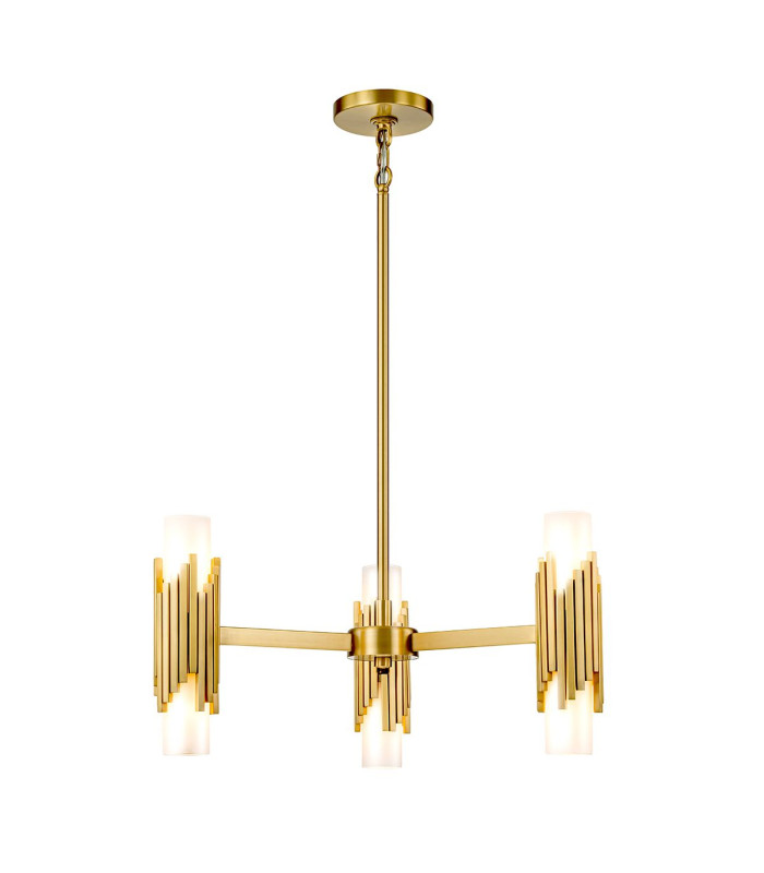 Marvele Multi Arm Pendant Ceiling Light Contemporary Aged Brass 6x E14-1