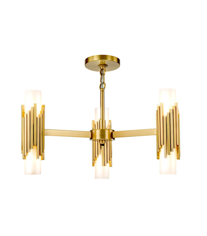 Marvele Multi Arm Pendant Ceiling Light Contemporary Aged Brass 6x E14-2