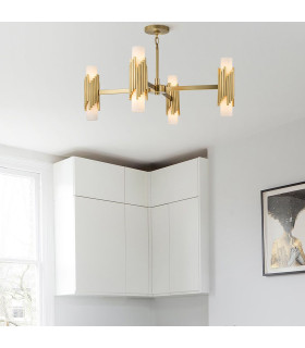 Marvele Multi Arm Pendant Ceiling Light Contemporary Aged Brass 8x E14-2