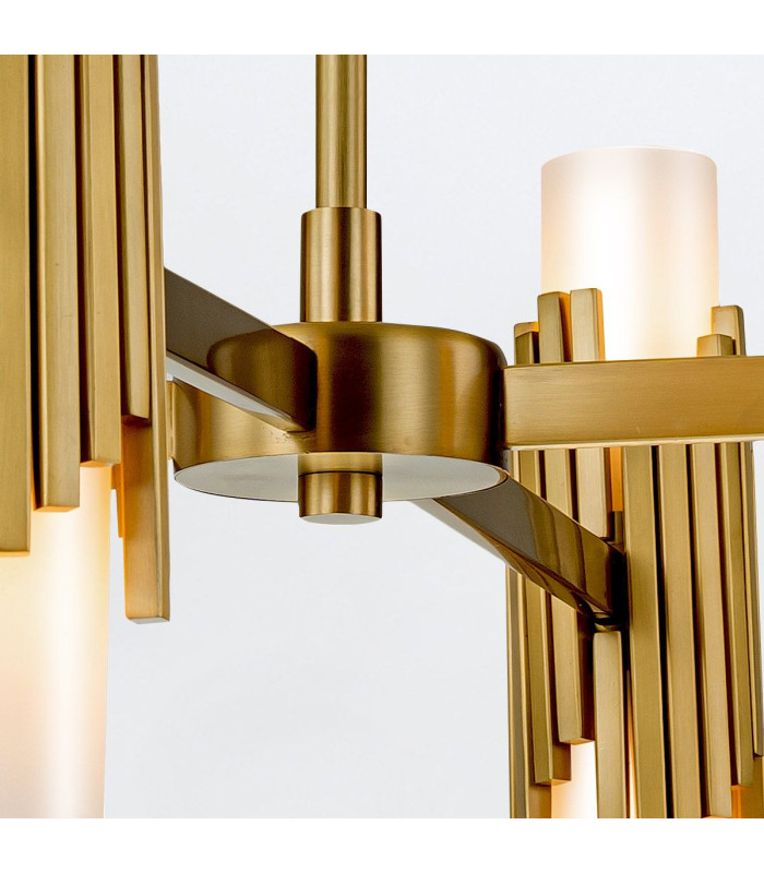 Marvele Multi Arm Pendant Ceiling Light Contemporary Aged Brass 8x E14-6