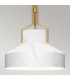 Quoizel Brecken Dome Pendant Ceiling Light Classic Aged Brass and faux Alabaster glass Shade 2x E27-5