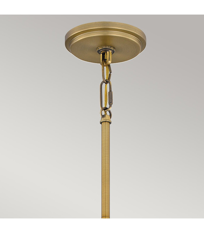 Quoizel Brecken Dome Pendant Ceiling Light Classic Aged Brass and faux Alabaster glass Shade 2x E27-6