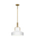 Quoizel Brecken Dome Pendant Ceiling Light Classic Aged Brass and Cased Opal glass Shade 2x E27-1