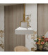 Quoizel Brecken Dome Pendant Ceiling Light Classic Aged Brass and Cased Opal glass Shade 2x E27-4