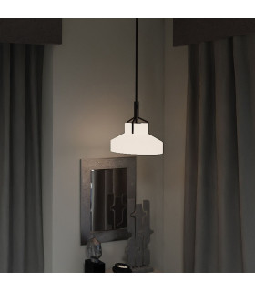 Quoizel Brecken Dome Pendant Ceiling Light Classic Old Bronze and Cased Opal glass Shade 2x E27-2