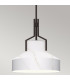 Quoizel Brecken Dome Pendant Ceiling Light Classic Old Bronze and Cased Opal glass Shade 2x E27-5