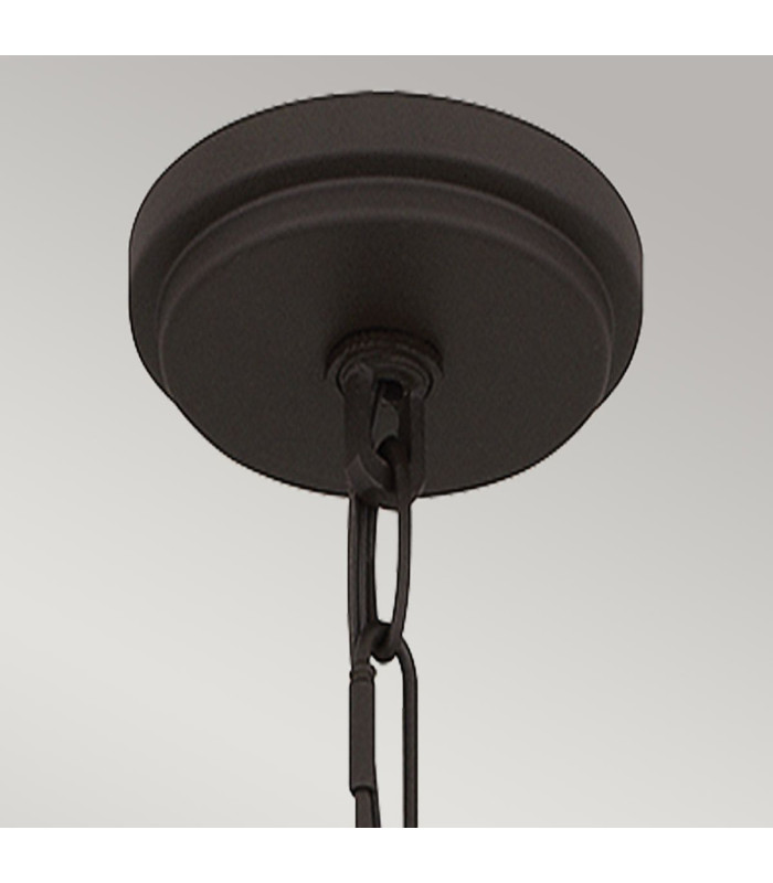 Quoizel Brecken Dome Pendant Ceiling Light Classic Old Bronze and Cased Opal glass Shade 2x E27-6