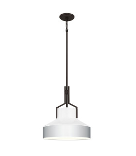 Quoizel Brecken Dome Pendant Ceiling Light Classic Old Bronze and faux Alabaster glass Shade 2x E27-1