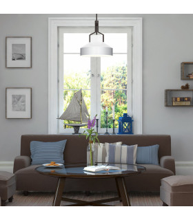 Quoizel Brecken Dome Pendant Ceiling Light Classic Old Bronze and faux Alabaster glass Shade 2x E27-2