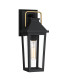 Quoizel Buckley Small Outdoor Wall Lantern Classic Matt Black Brass Accent IP44 1x E27-1
