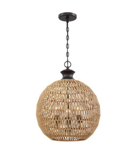 Quoizel Casablanca Spherical Pendant Ceiling Light Classic Palladian Bronze 3x E27-1