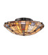Quoizel Inglenook Ceiling Light Tiffany Style Valiant Bronze Art Glass Shade 2x E27-1