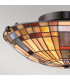 Quoizel Inglenook Ceiling Light Tiffany Style Valiant Bronze Art Glass Shade 2x E27-4