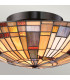 Quoizel Inglenook Ceiling Light Tiffany Style Valiant Bronze Art Glass Shade 2x E27-5