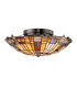 Quoizel Inglenook Ceiling Light Tiffany Style Valiant Bronze Art Glass Shade 2x E27-6