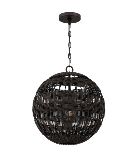 Quoizel Lindendale Spherical Pendant Ceiling Light Contemporary Western Bronze IP44 1x E27-1