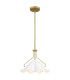 Quoizel Mejia Dome Pendant Ceiling Light Classic Aged Brass Textured White Steel Shade 1x E27-1