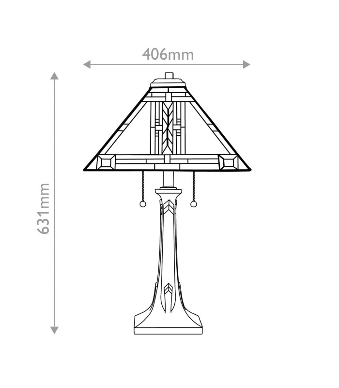 Quoizel Navajo Table Lamp Traditional Bronze Art Glass Shade 2x E27-3