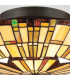 Quoizel Reed Ceiling Light Tiffany Style Valiant Bronze Art Glass Shade 2x E27-5