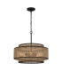 Quoizel Teton Cylindrical Pendant Ceiling Light Contemporary Matt Black 5x E27-1