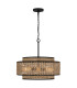 Quoizel Teton Cylindrical Pendant Ceiling Light Contemporary Matt Black 5x E27-5