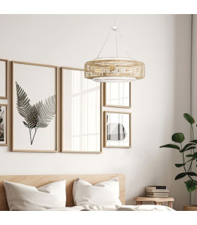 Quoizel Waylon Cylindrical Pendant Ceiling Light Contemporary Antique White 4x E27-2