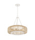 Quoizel Waylon Cylindrical Pendant Ceiling Light Contemporary Antique White 4x E27-5
